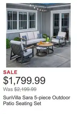 Costco SunVilla Sara 5-piece Outdoor Patio Seating Set offer