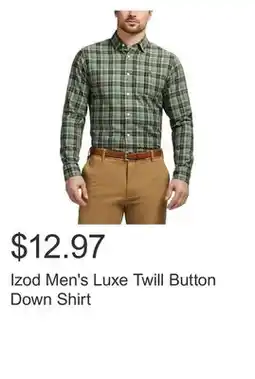 Costco Izod Men's Luxe Twill Button Down Shirt offer