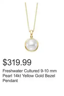 Costco Freshwater Cultured 9-10 mm Pearl 14kt Yellow Gold Bezel Pendant offer