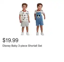 Costco Disney Baby 3-piece Shortall Set offer