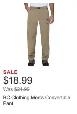 Costco BC Clothing Men's Convertible Pant offer