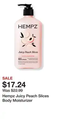 Ulta Beauty Hempz Juicy Peach Slices Body Moisturizer offer