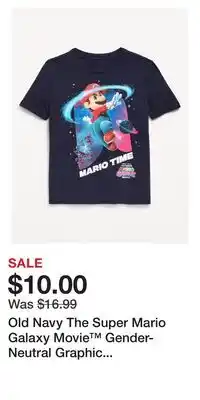 Old Navy Old Navy The Super Mario Galaxy Movie Gender-Neutral Graphic T-Shirt for Kids offer