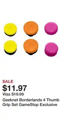 Game Stop Geeknet Borderlands 4 Thumb Grip Set GameStop Exclusive offer