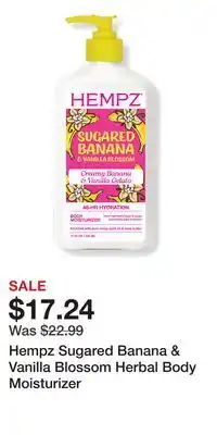 Ulta Beauty Hempz Sugared Banana & Vanilla Blossom Herbal Body Moisturizer offer