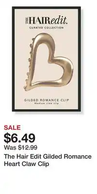 Ulta Beauty The Hair Edit Gilded Romance Heart Claw Clip offer