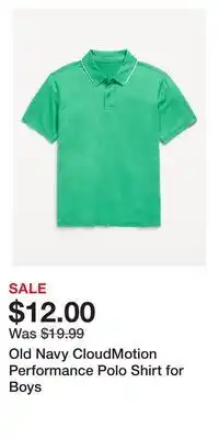 Old Navy Old Navy CloudMotion Performance Polo Shirt for Boys offer