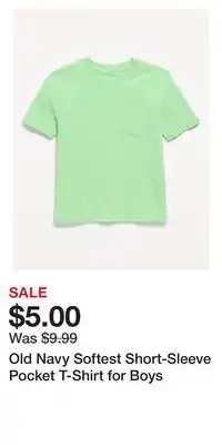 Old Navy Old Navy Softest Short-Sleeve Pocket T-Shirt for Boys offer