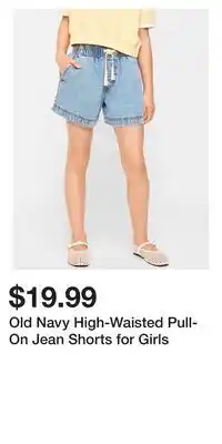 Old Navy Old Navy High-Waisted Pull-On Jean Shorts for Girls offer