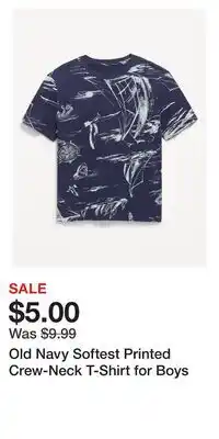 Old Navy Old Navy Softest Printed Crew-Neck T-Shirt for Boys offer