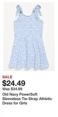 Old Navy Old Navy PowerSoft Sleeveless Tie-Strap Athletic Dress for Girls offer