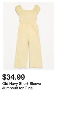 Old Navy Old Navy Short-Sleeve Jumpsuit for Girls offer