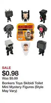Game Stop Bonkers Toys Skibidi Toilet Mini Mystery Figures (Style May Vary) offer
