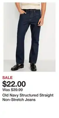 Old Navy Old Navy Structured Straight Non-Stretch Jeans offer