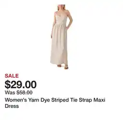 Belk Women's Yarn Dye Striped Tie Strap Maxi Dress offer