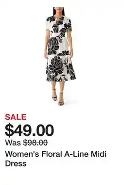 Belk Women's Floral A-Line Midi Dress offer