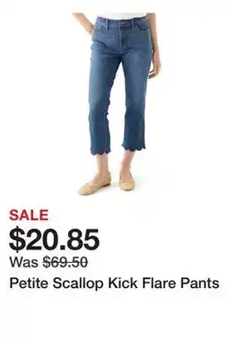 Belk Petite Scallop Kick Flare Pants offer