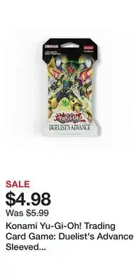 Game Stop Konami Yu-Gi-Oh! Trading Card Game: Duelist's Advance Sleeved Booster Pack (10 Cards per Pack) offer