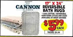 Ollie's CANNON REVERSIBLE BATH RUGS offer
