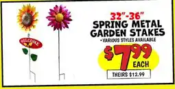 Ollie's SPRING METAL GARDEN STAKES offer