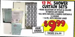 Ollie's 13 PC. SHOWER CURTAIN SETS offer