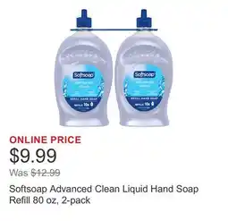 Costco Softsoap Advanced Clean Liquid Hand Soap Refill 80 oz, 2-pack offer