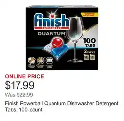Costco Finish Powerball Quantum Dishwasher Detergent Tabs, 100-count offer