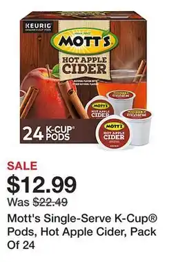 Office Depot Mott's Single-Serve K-Cup Pods, Hot Apple Cider, Pack Of 24 offer
