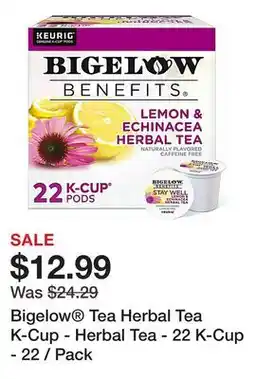 Office Depot Bigelow Tea Herbal Tea K-Cup - Herbal Tea - 22 K-Cup - 22 / Pack offer