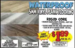 Ollie's WATERPROOF 5MM VINYL PLANK FLOORING offer