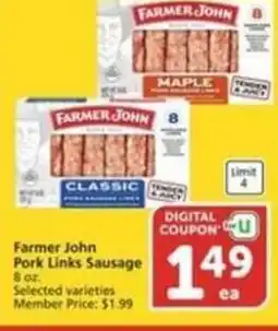 Albertsons Farmer John Pork Links Sausage offer