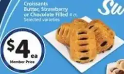 Albertsons Croissants Butter, Strawberry or Chocolate Filled offer