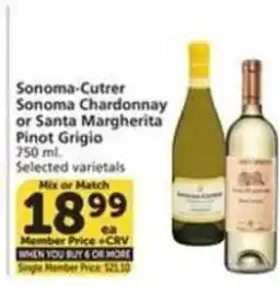 Albertsons Sonoma-Cutrer Sonoma Chardonnay or Santa Margherita Pinot Grigio offer