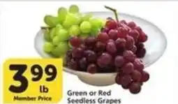 Albertsons Green or Red Seedless Grapes offer