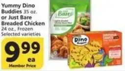 Albertsons Yummy Dino Buddies or Just Bare Breaded Chicken offer