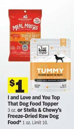 Meijer I and Love and You Top That Dog Food Topper or Stella & Chewy’s Freeze-Dried Raw Dog Food offer