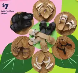 Family Dollar Ladies' or Men's Sandals offer
