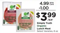 Ralphs Simple Truth Organic Lunch Meat offer