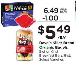 Ralphs Dave's Killer Bread Organic Bagels offer