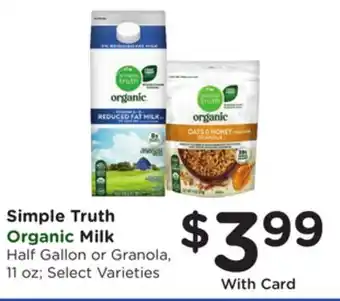 Ralphs Simple Truth Organic Milk offer