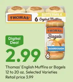 Stater Bros Thomas' English Muffins or Bagels offer