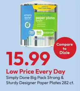 Stater Bros Simply Done Big Pack Strong & Sturdy Designer Paper Plates offer