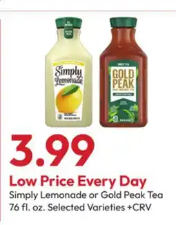 Stater Bros Simply Lemonade or Gold Peak Tea offer