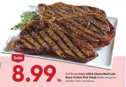 Stater Bros USDA Choice Beef Loin Bone-In New York Steak offer
