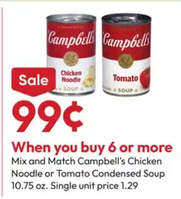 Stater Bros Campbell's Chicken Noodle or Tomato Condensed Soup offer