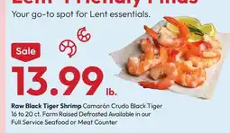 Stater Bros Raw Black Tiger Shrimp offer