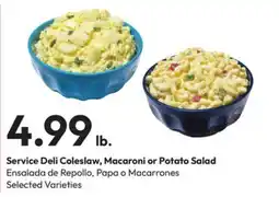 Stater Bros Service Deli Coleslaw, Macaroni or Potato Salad offer