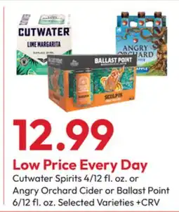 Stater Bros Cutwater Spirits 4/12 fl. oz. or Angry Orchard Cider or Ballast Point 6/12 fl. oz offer