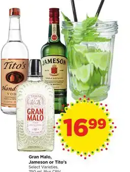 Food 4 Less Gran Malo, Jameson or Tito's offer