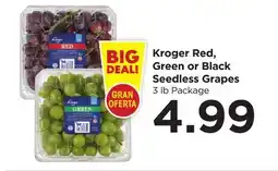 Food 4 Less Kroger Red, Green or Black Seedless Grapes offer